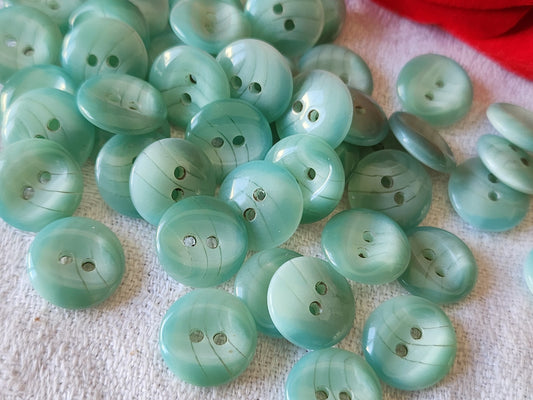 Lot 23 boutons vintage camaieu bleu trous 1,2 cm ref 697