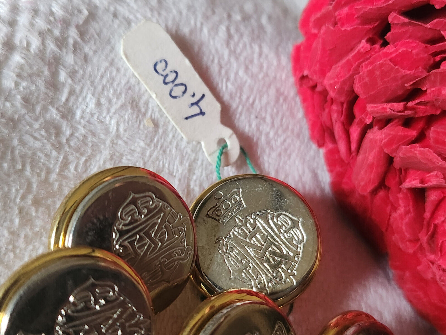 lot 5 boutons vintage métal dore argenté effigie Nap  1,8 cm ref 4733