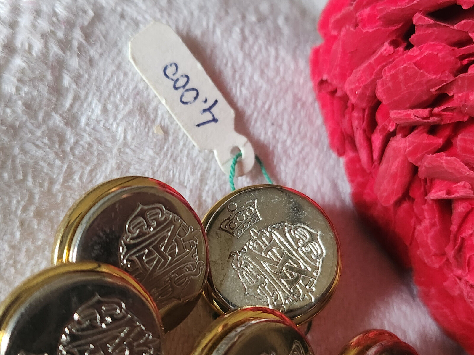 lot 5 boutons vintage métal dore argenté effigie Nap  1,8 cm ref 4733