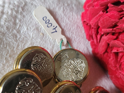 lot 5 boutons vintage métal dore argenté effigie Nap  1,8 cm ref 4733