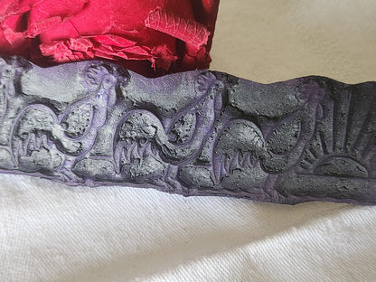 Tampon ancien sans support frise idéal broderie collection coq levé du jour n°12