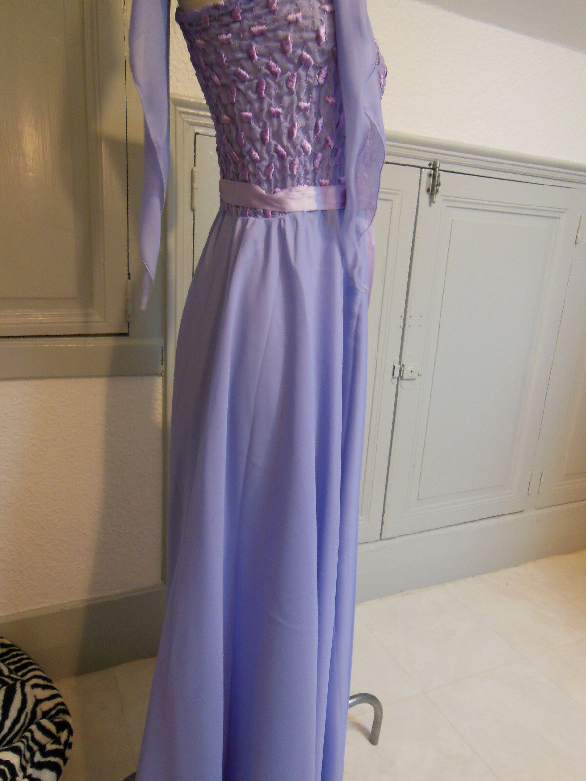 Pur vintage robe violette longue Catherine  Denailles sublime T36/38 Ref PORT
