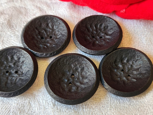 Lot 5 gros boutons vintage incurvé mat texturé 2,5 cm ref 6101