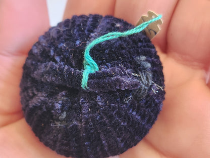 Haute couture gros bouton ancien doudou bleu passementerie 4,5 cm ref 543