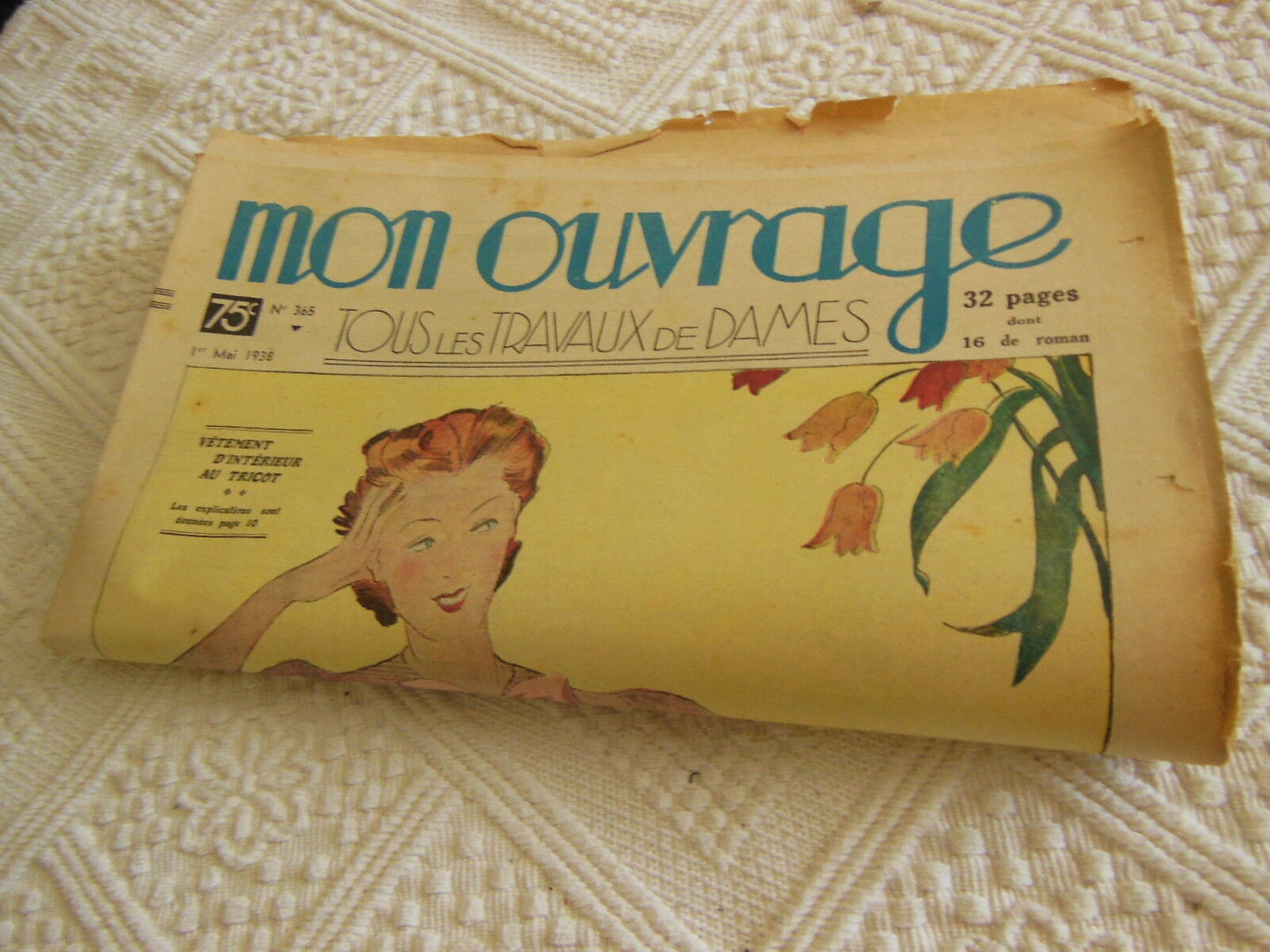 Mon ouvrage 1938 n°365 avec supplément  aubes et nappes aumônières