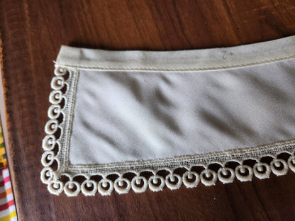 Ancien  col tissu satiné  dentelle  vintage  B1-72