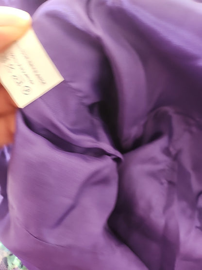 Kitch robe atypique violette vert dentelle jupon T38 Lina Innocenti ref portant