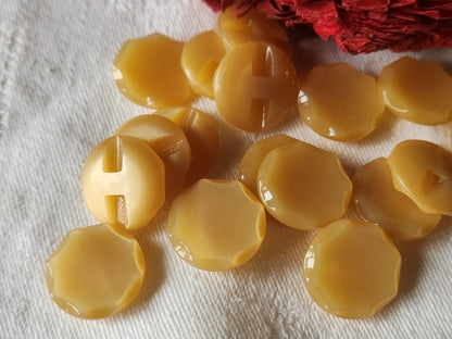 Lot 10  boutons vintage beige à pied lumineux 1,7 cm ref 1160