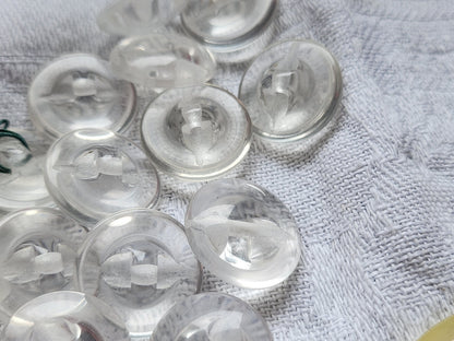 Lot 8  Boutons vintage transparent demi sphere 1,6 cm ou 1,8 cm pied  5863  5877