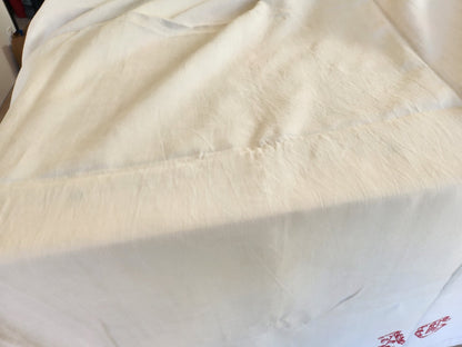 Ancien grand drap toile monogramme point de croix rouge original toile B6