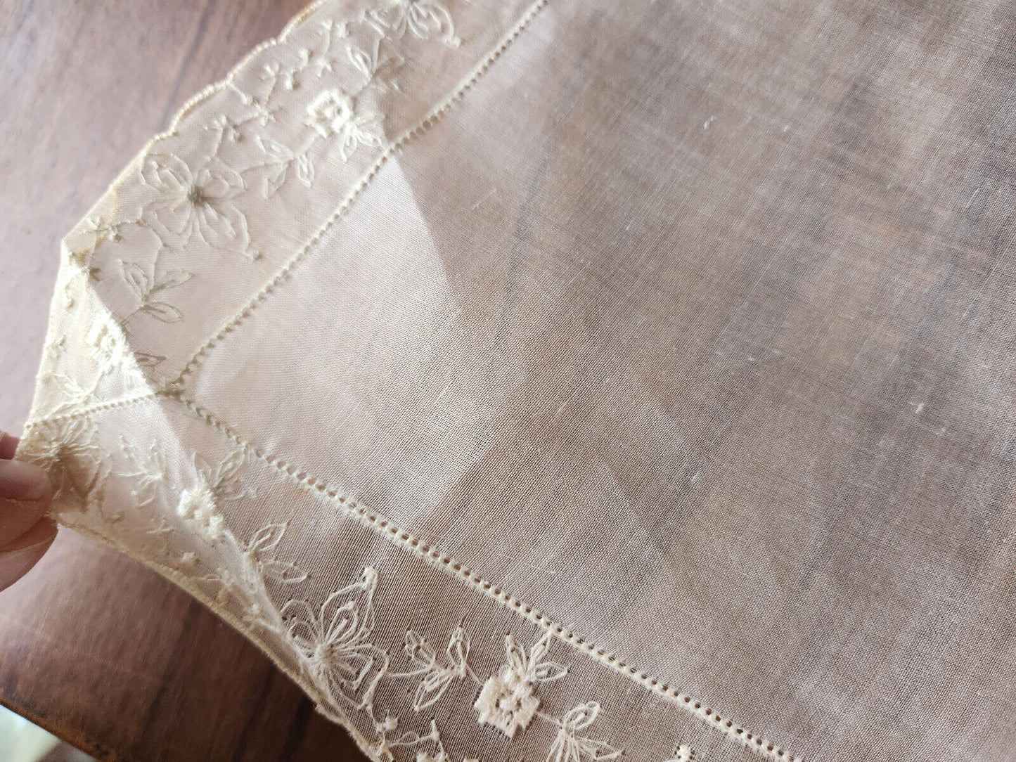 Joli col ancien etamine tissu fin amidonner grand adulte B7-7