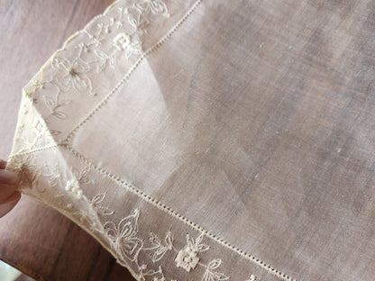 Joli col ancien etamine tissu fin amidonner grand adulte B7-7