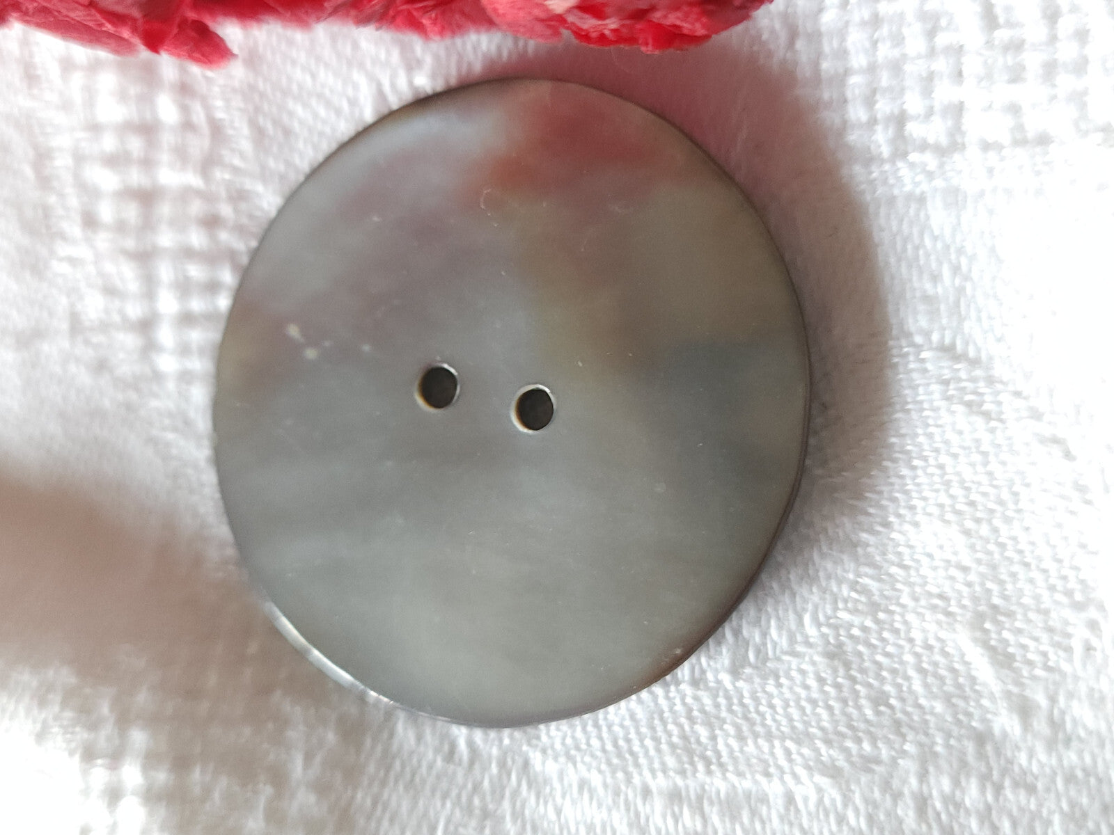 Enorme bouton ancien en nacre grise 3,8 cm XXL   G18F