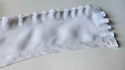 Ancien  col tissu ansparent pourtour plissé blanc froufrou vintage  B1-39