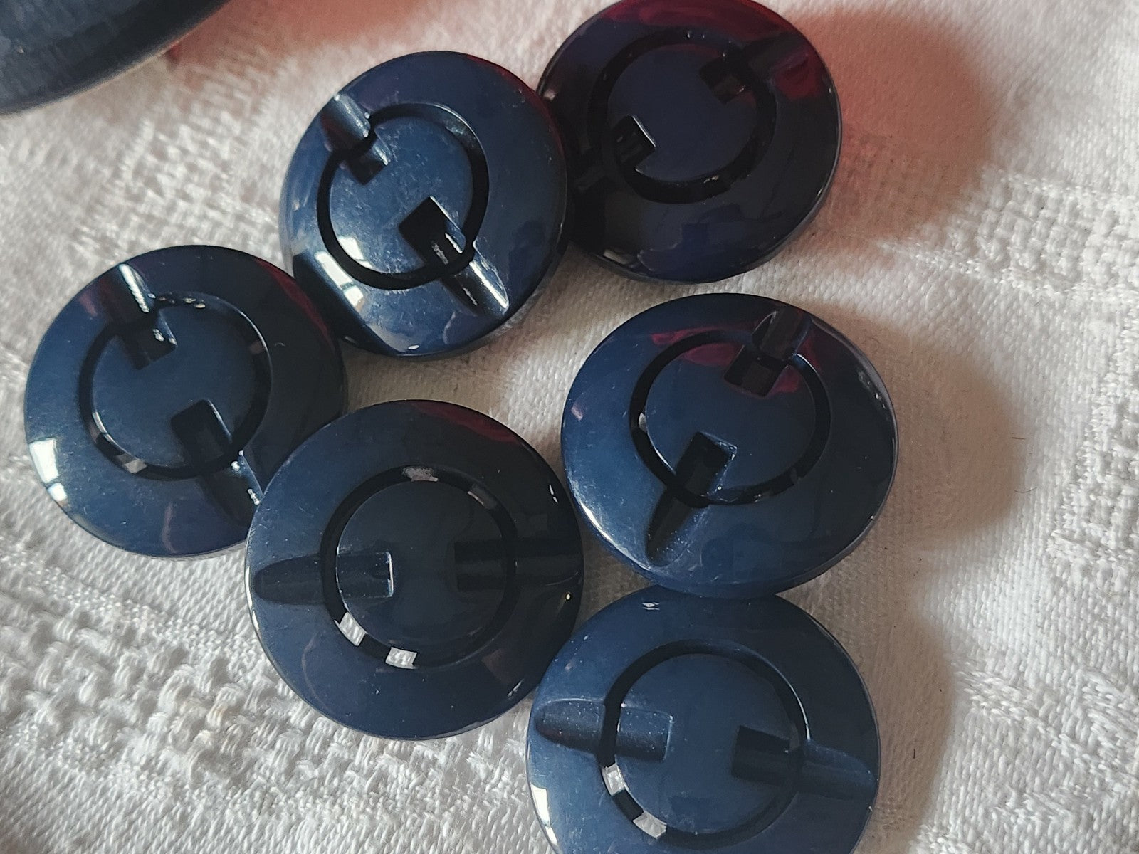 Rare Boucle de ceinture avec ses 6 gros boutons assortis bleu  T1