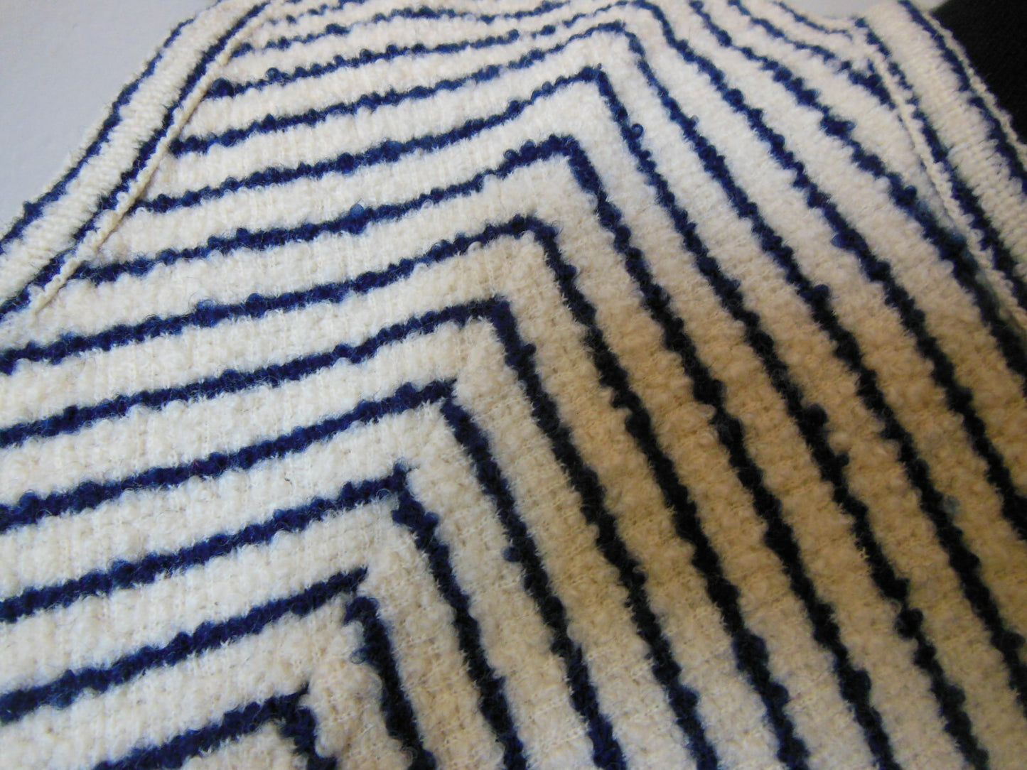 Pur vintage robe ancienne tricosa style marinière épaisse superbe écru 38 ?B5