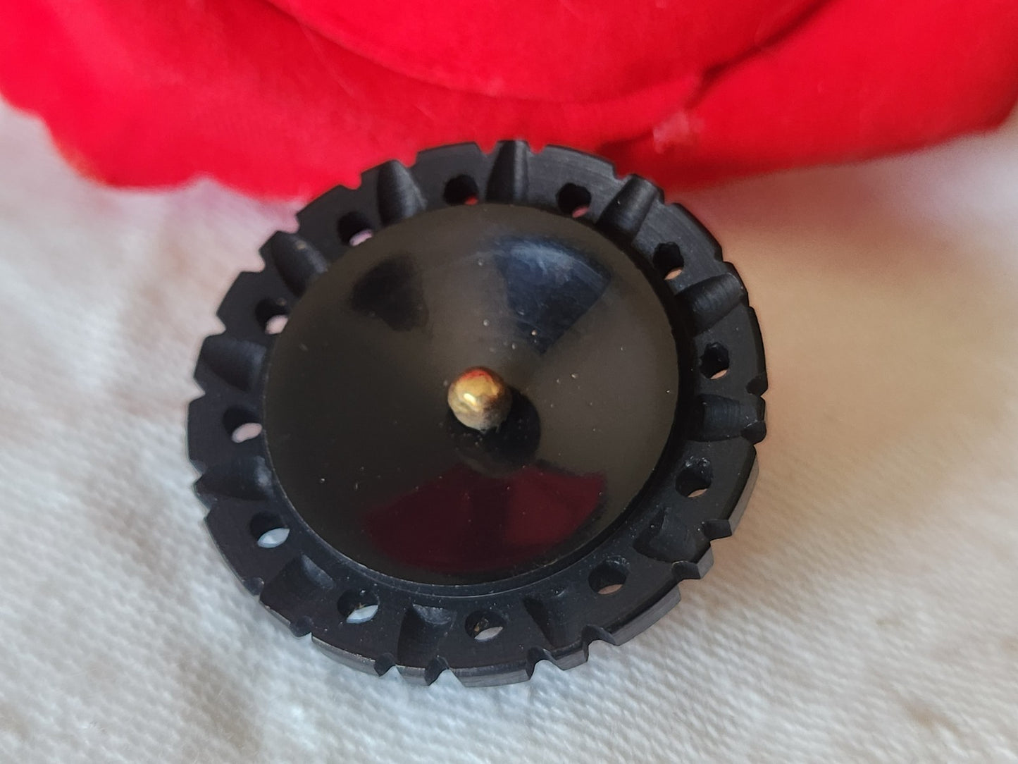 Gros bouton ancien collection bleu ajouré  original pied  3 cm G4J