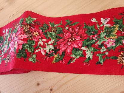 Large galon ancien rouge grosse fleur 10, 5 cm 2 m 55 XXL  T3