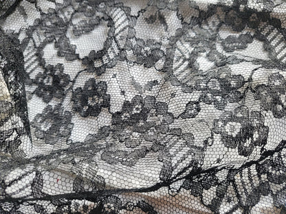 Dentelle vintage  noire jupon extra large jupon 4 mètres 80 /30 cm volant B4