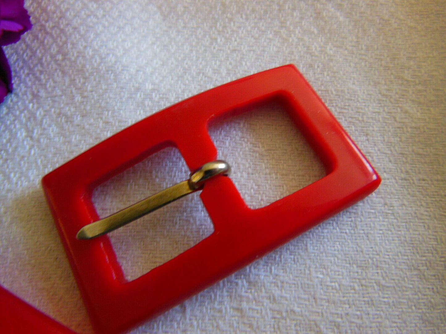 Duo boucles de ceinture vintage rouge rectangulaire ME2AA 