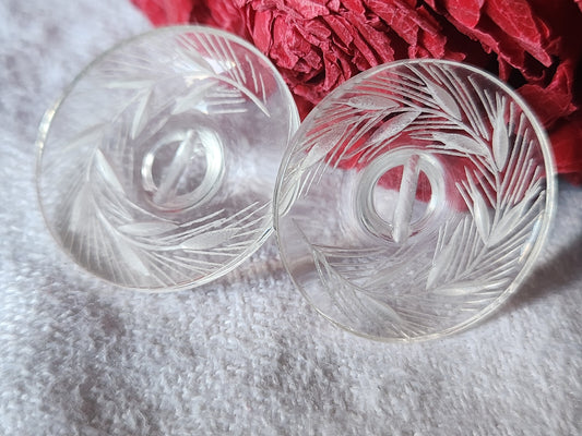 Duo bouton ancien lucite plexis épis de blé à pied  2,6 cm ref 1038