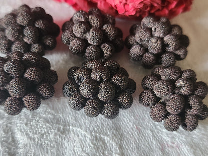 Lot 6 boutons vintage originaux marron pied superbe  2,2 cm ref 5398
