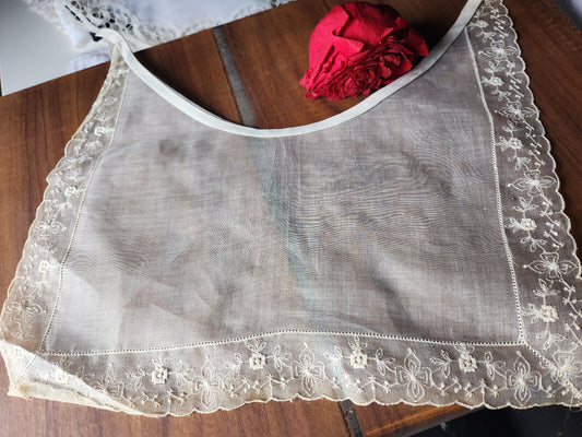Joli col ancien etamine tissu fin amidonner grand adulte B7-7