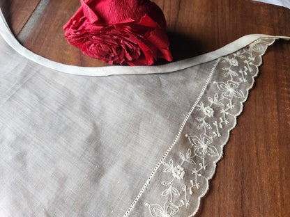 Joli col ancien etamine tissu fin amidonner grand adulte B7-7