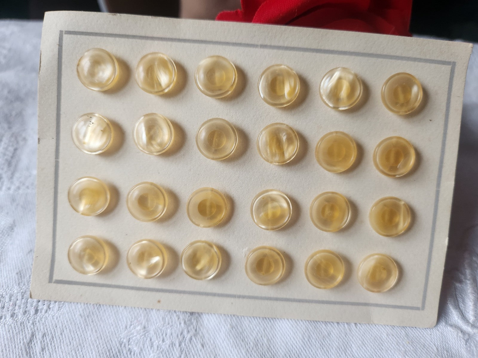 petite plaque de 24 boutons vintage créme beige pied 1, 1 cm