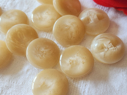 lot 6 boutons vintage camaïeu beige à pied 2,2 cm ref 6058
