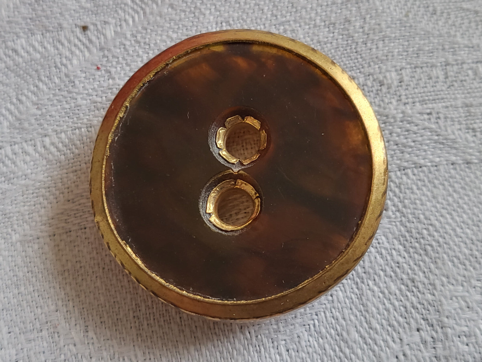 Collection gros bouton ancien ancien doré metal ombragé épais  3,1 cm D11P