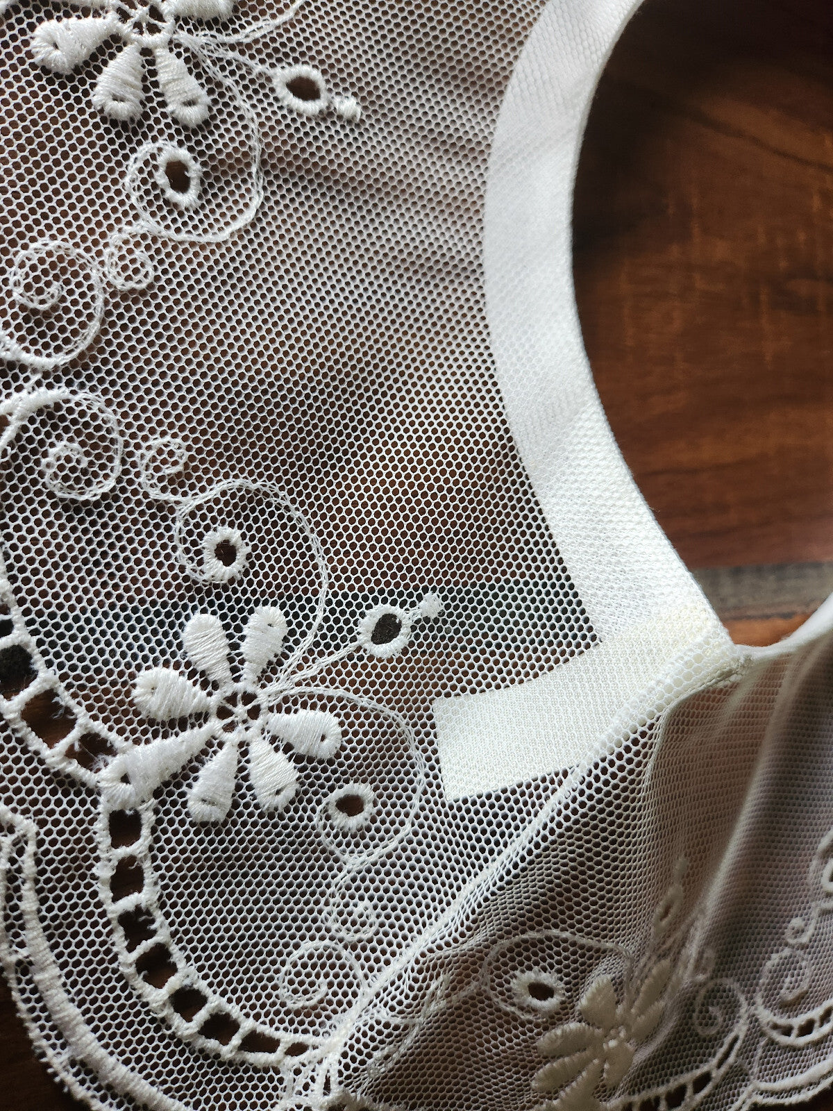 Ancien  col en  dentelle style tulle superbe blanc vintage  B1-58
