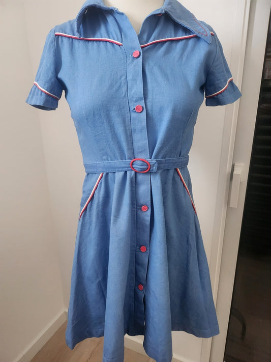 Pur vintage robe ancienne  imitation jean taille 34 /16 ans ref port