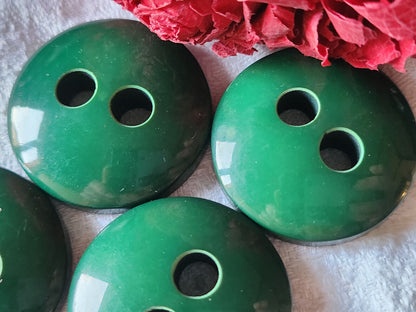 Lot 4 gros boutons vintage vert bombé veste XXL 3,3 cm ref 302
