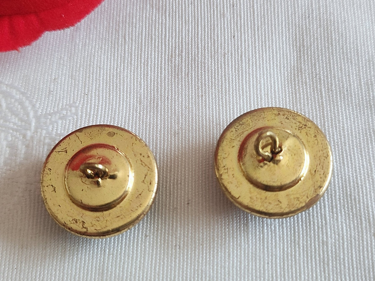 Collection duo boutons anciens effet mosaique  pied métal 1,8 cm D15i