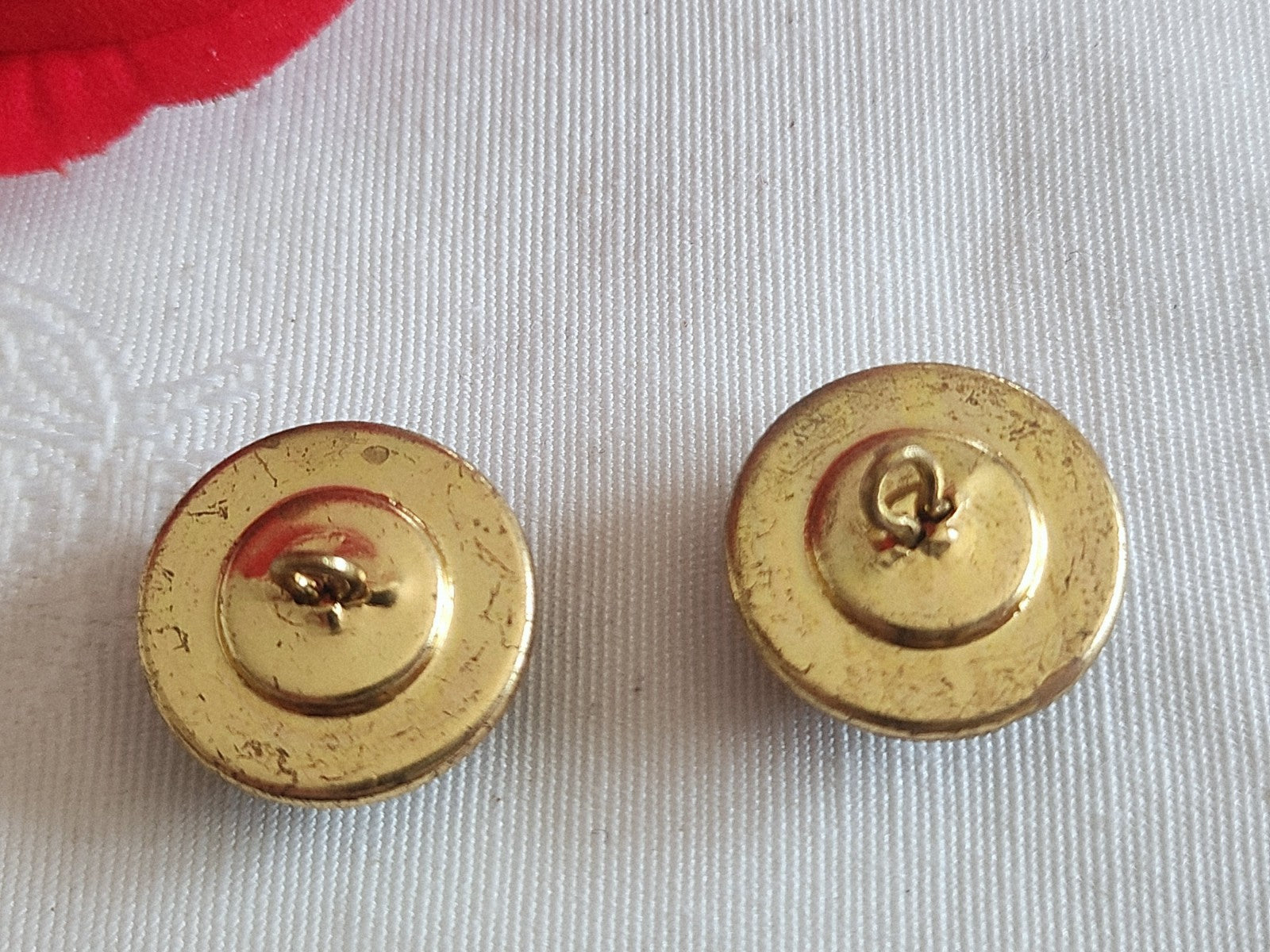 Collection duo boutons anciens effet mosaique  pied métal 1,8 cm D15i