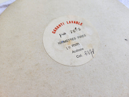 fin ruban ancien rayonne rose 5 mètres sur 1 cm modiste mercerie B5 n°11