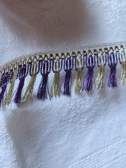 Galon  à franges lumineux violet pendant 2 mètres sur 2,8 cm A3