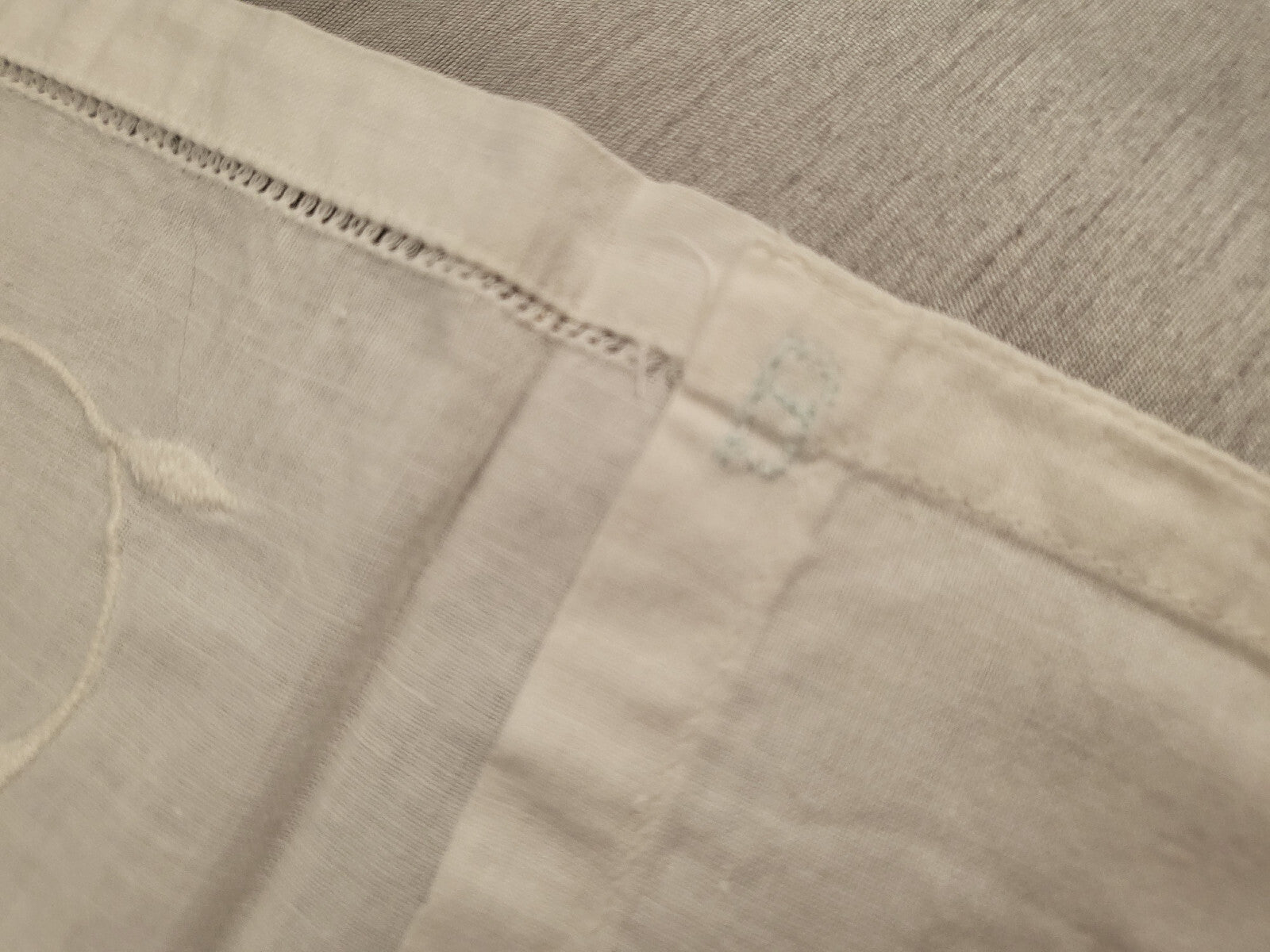 Duo portes serviettes anciens  pochette brodée fil tiré B6