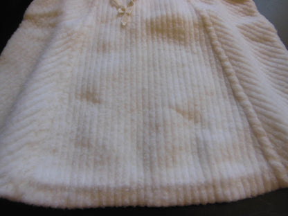 Petite robe ancienne enfant poupée blanc épaisse pur vintage B4