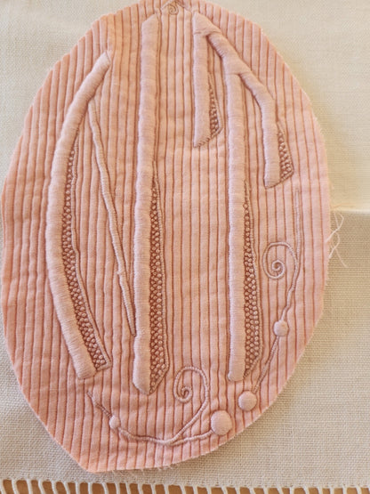 Gros monogramme ancien NT original côtelé travaux couture médaillon T3
