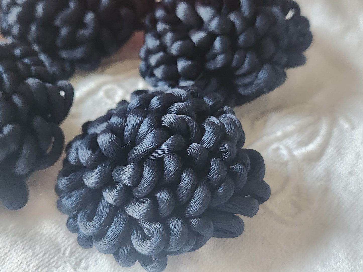 Haute couture lot 6 gros bouton ancien bleu passementerie 3,3 cm ref  3932