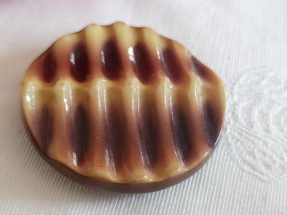 Gros bouton ancien en celluloïd superbe pied 3,7 cm  ref 6392