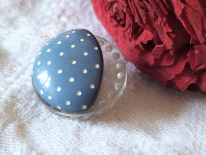 Beau bouton ancien bleu transparent collection originaux vintage 2,2 cm ref 3325