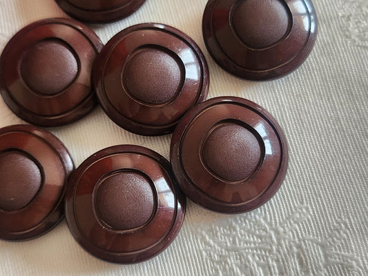 Lot 10 boutons vintage marron à pied 2,1 cm ref 6228