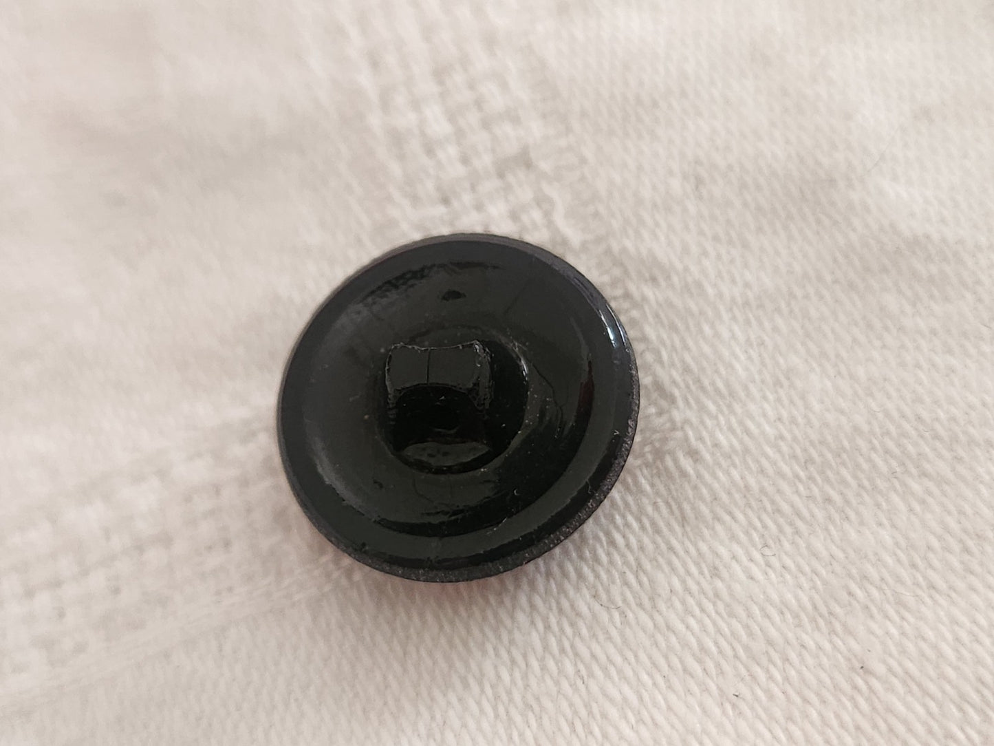 Bouton vintage en verre noir avec strass verre orange 18 mm ou   1,8 cm G19A