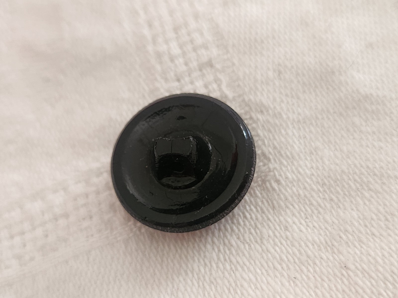 Bouton vintage en verre noir avec strass verre orange 18 mm ou   1,8 cm G19A