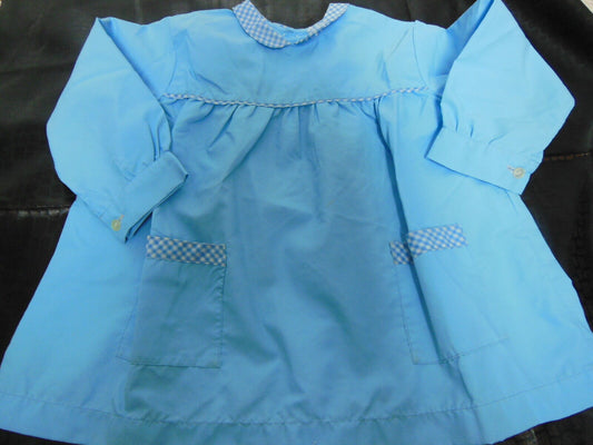 Robe ancienne pour poupée enfant bleu blouse vintage à nettoyer B2