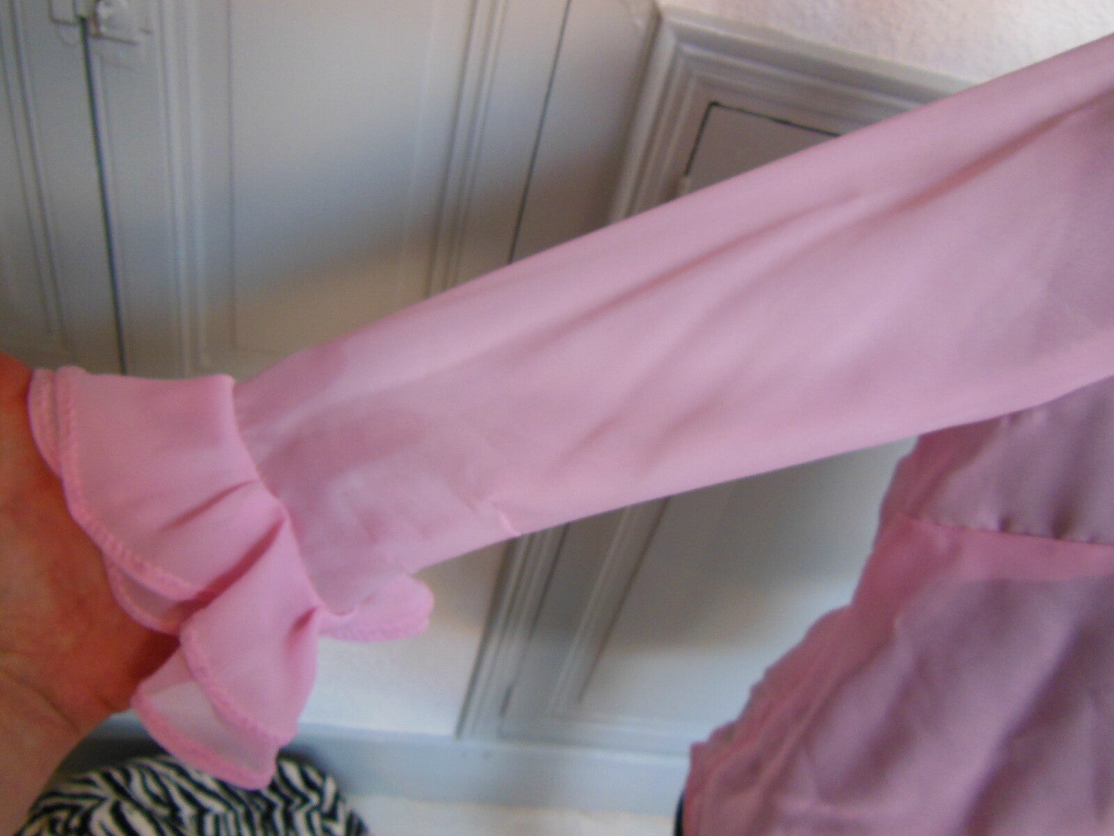 Pur vintage ancien haut voilage rose froufrous 40? ref PORT