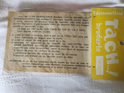Ancien patch vintage thermocollant lunette broderie customisation T14